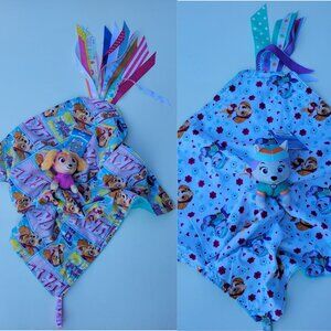 Double plush set Minky security Blanket for kids 21 x 21